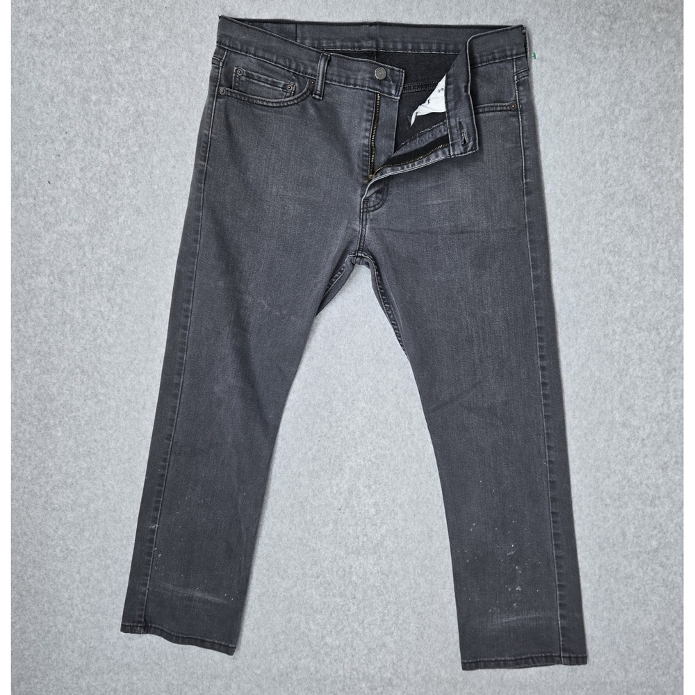 Levi's 513 Men Jeans 36X30 Gray Denim Slim Straight 28" Inseam READ
